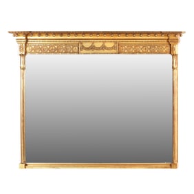 Large Regency Style Giltwood Mantle Mirror
