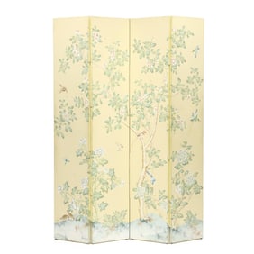 Manner of Gracie, Four Panel Painted Floor Screen