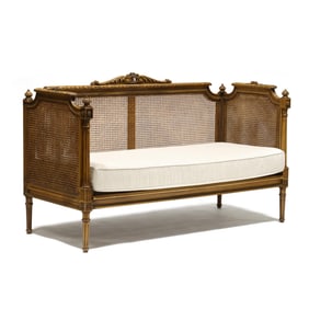 Louis XVI Style Fruit Wood and Cane Daybed