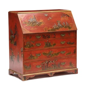Vintage Chinoiserie Slant Front Desk