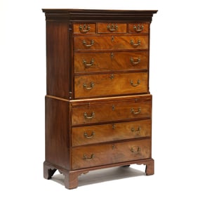 George III Mahogany Chest on Chest with Slide