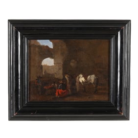 Circle of Pieter van Laer (Dutch, 1599-1642), Travelers Resting Among Ruins
