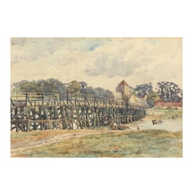 Henry Sheppard Dale (English, 1852-1921),  The Elizabethan Bridge, Old Shoreham