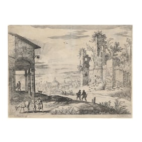 Willem Van Nieulandt II (Dutch, 1584-c.1635),  Landscape with the Good Samaritan at the Inn