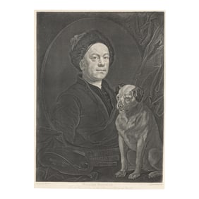 William Hogarth (British, 1697-1764),  The Painter and His Pug, Trump
