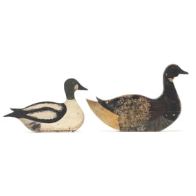 Two Nantucket Silhouette Decoys, Brant and Goldeneye