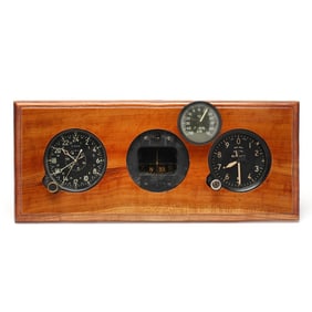 Four Flight Panel Instruments Salvaged From a WWII P-51 Mustang