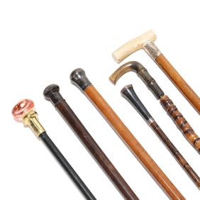 A Collection of Six Walking Sticks