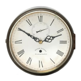 Antique Wall Clock Advertising Jeweler in Wilmington, North Carolina