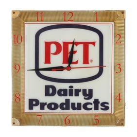 Vintage PET Dairy Products Electric Advertising Clock