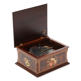 Symphonion Inlaid Wooden Music Box for Discs and Bells