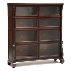 Macey, Unusual Mahogany Double Barrister Bookcase