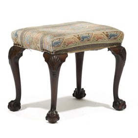 Chippendale Style Carved Mahogany Stool