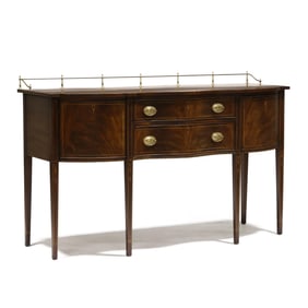 Henkel Harris, Federal Style Inlaid Serpentine Front Sideboard