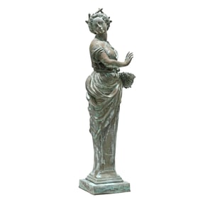 Large Classical Style Bronze Garden Statue of Harvest Goddess