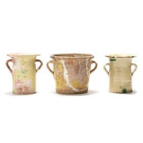Three Antique Continental Terracotta Storage Vessels