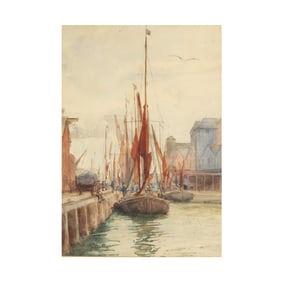 Charles Dorman Robinson (American, 1847-1933), Wharf Scene