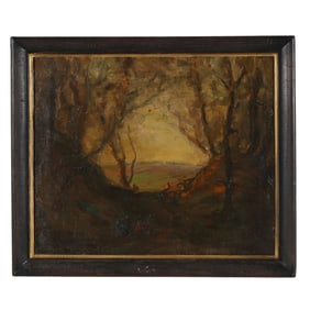 Jaime E. Carret (American, 1878-1941), Forest Landscape with Figures