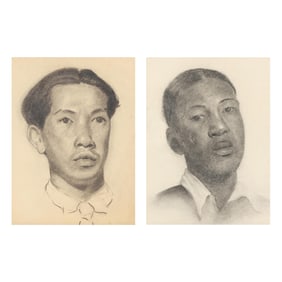 James Augustus McLean (NC, 1904-1989), Two Portraits of Young Men