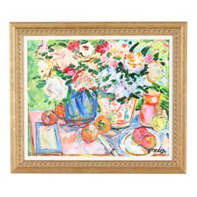 Becca Speight (NC), Floral Still Life with Oranges