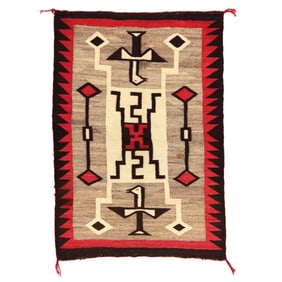 Diné (Navajo) Storm Rug with Eagles