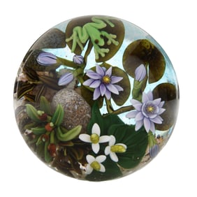 Cathy Richardson, Pond Scene Art Glass Paperweight