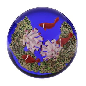 Gordon Smith (American, b. 1959), Art Glass Paperweight with Clownfish and Sea Anemones