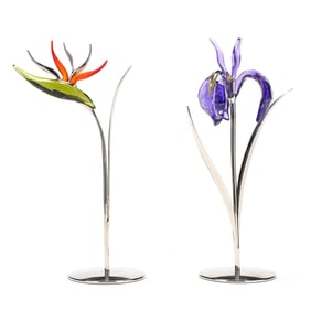 Swarovski Crystal Iris and Bird of Paradise Flower