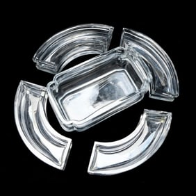 Baccarat Four Piece Crystal Surtout de Table Set and Centerpiece Bowl