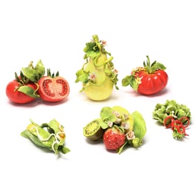Eva Gordon, Six Porcelain Fruits and Vegetables