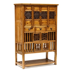 A Chinese Pine Kitchen Cabinet