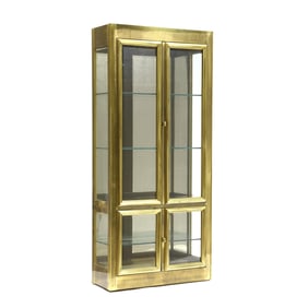 Vintage Drexel Heritage Brass Lighted Cabinet