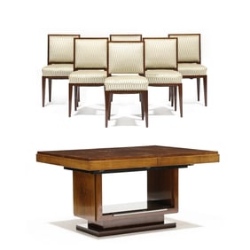 Art Deco Rosewood Dining Table and Six Chairs