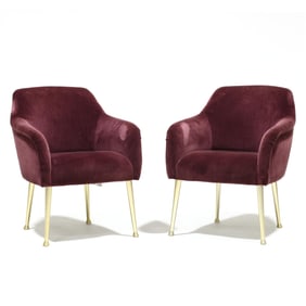 Lee Industries, Pair of Modern Upholstered Armchairs