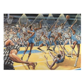 Ernie Barnes (American, 1938-2009),  Chaos in Cameron