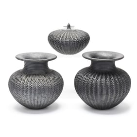 Kenneth Standhardt (American, b. 1961), Three Black Pottery Vessels