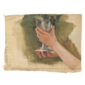 Attributed Francis Davis Millet (American, 1846-1912), Sketch of Hands Holding a Chalice