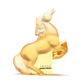 Lalique Amber  Kazak Horse  Crystal Paperweight