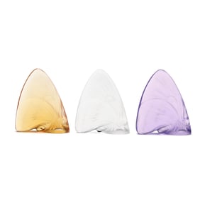 Three Lalique Crystal Butterflies