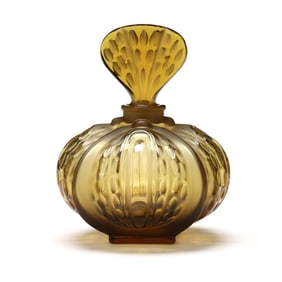 Lalique Olive  Mirabel  Crystal Perfume Bottle and Stopper