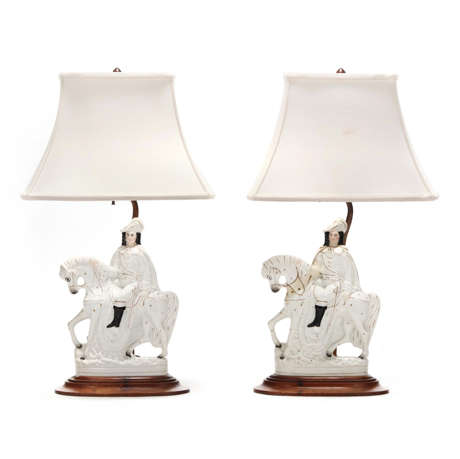 Pair of Staffordshire Table Lamps, Cromwell on Horseback (1 of 6)
