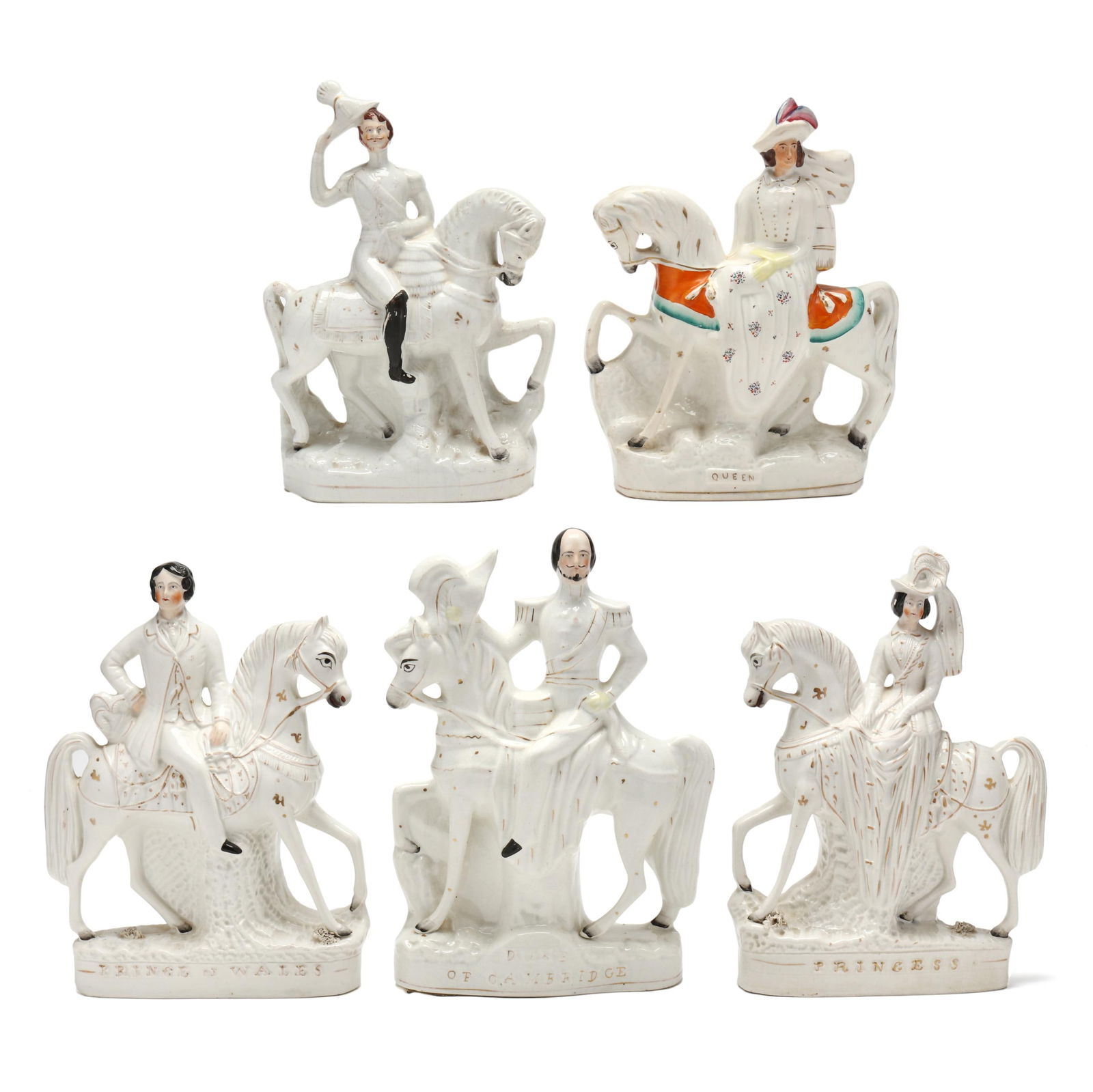 Five Staffordshire Figures of the English Royal Family on Horseback (1 of 8)