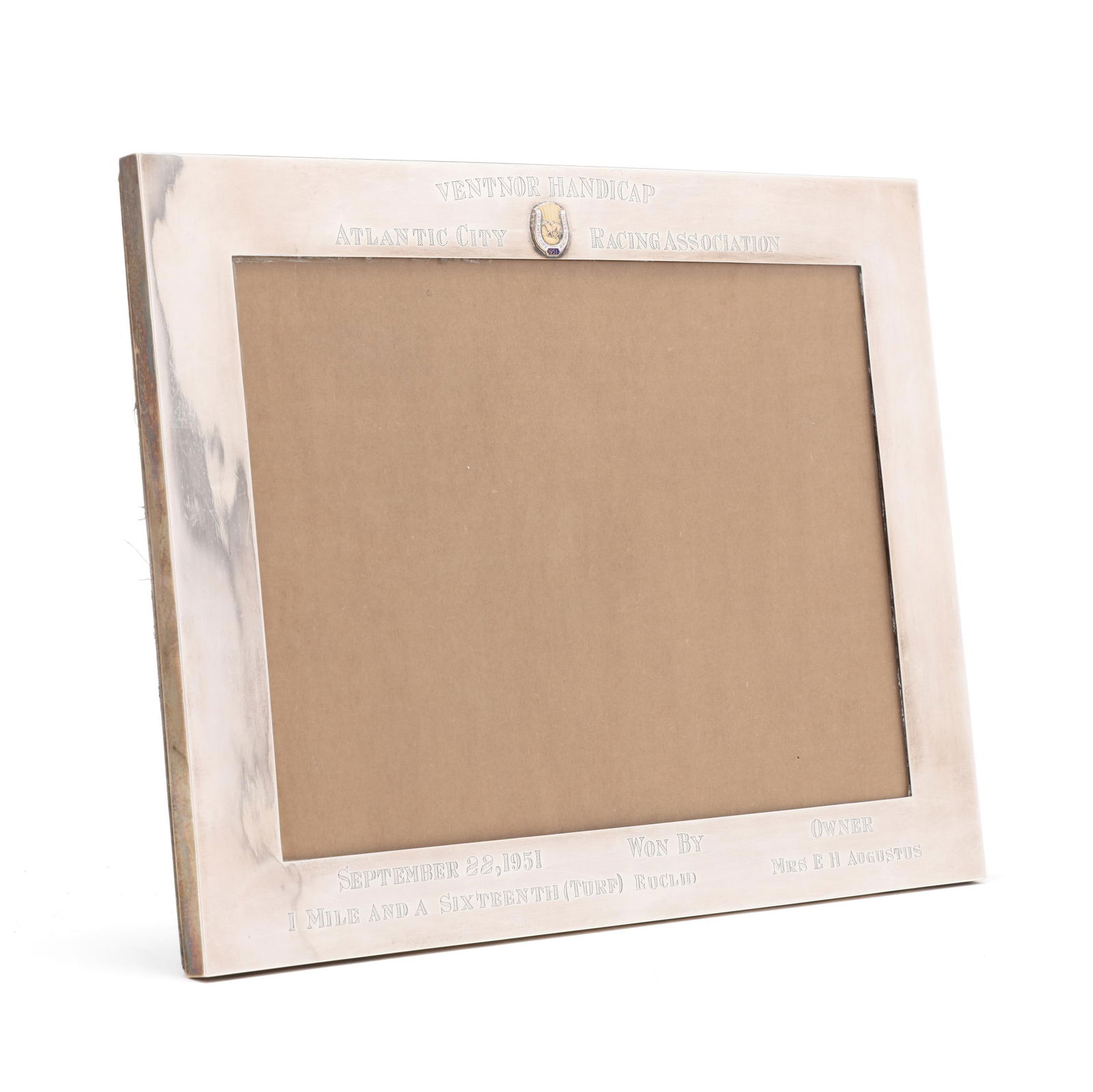 Large Sterling Silver Trophy Picture Frame,  Wentnor Handicap, Atlantic City Racing Association (1 of 6)