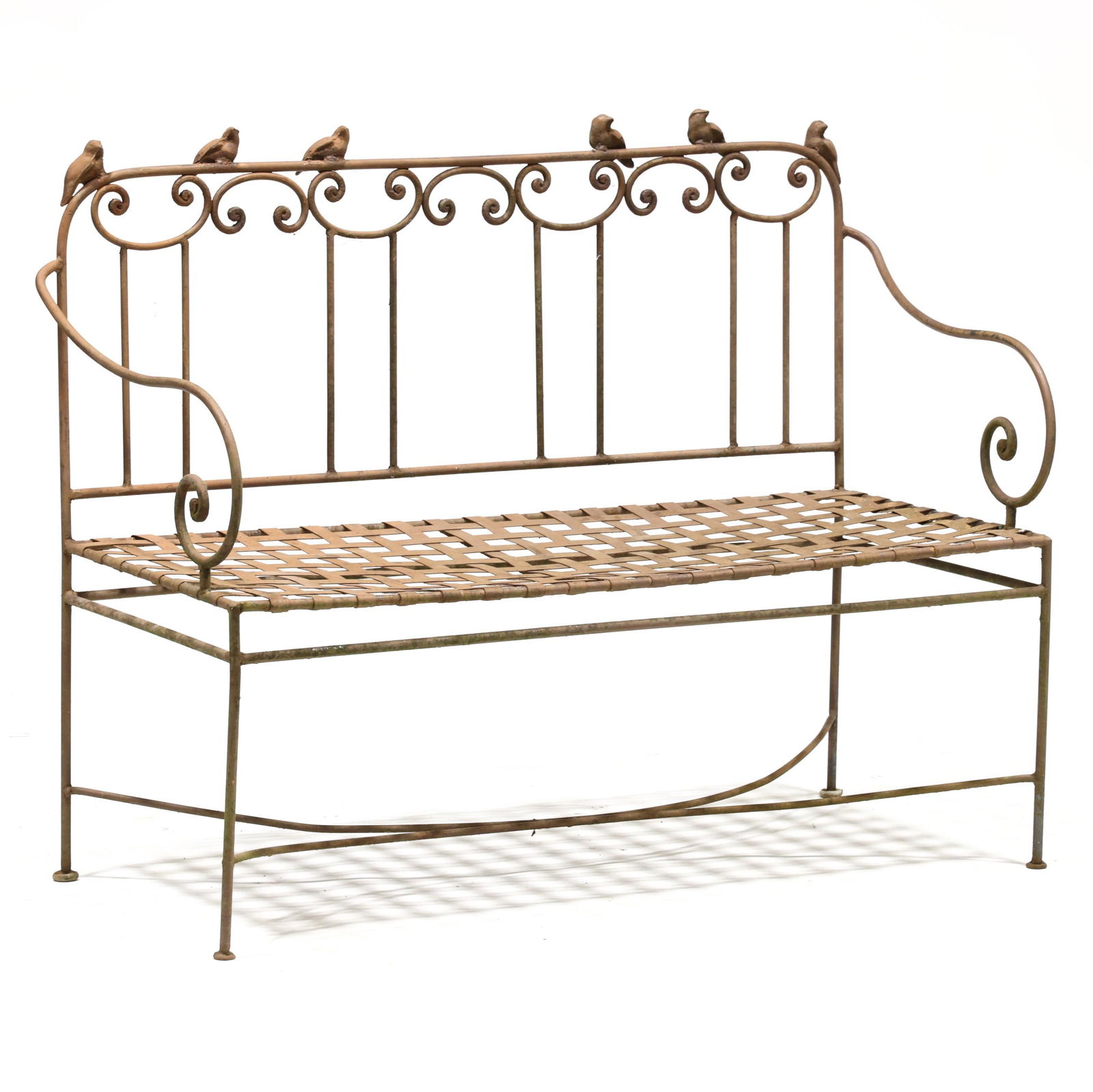 Iron Garden Bench Adorned with Songbirds (1 of 5)