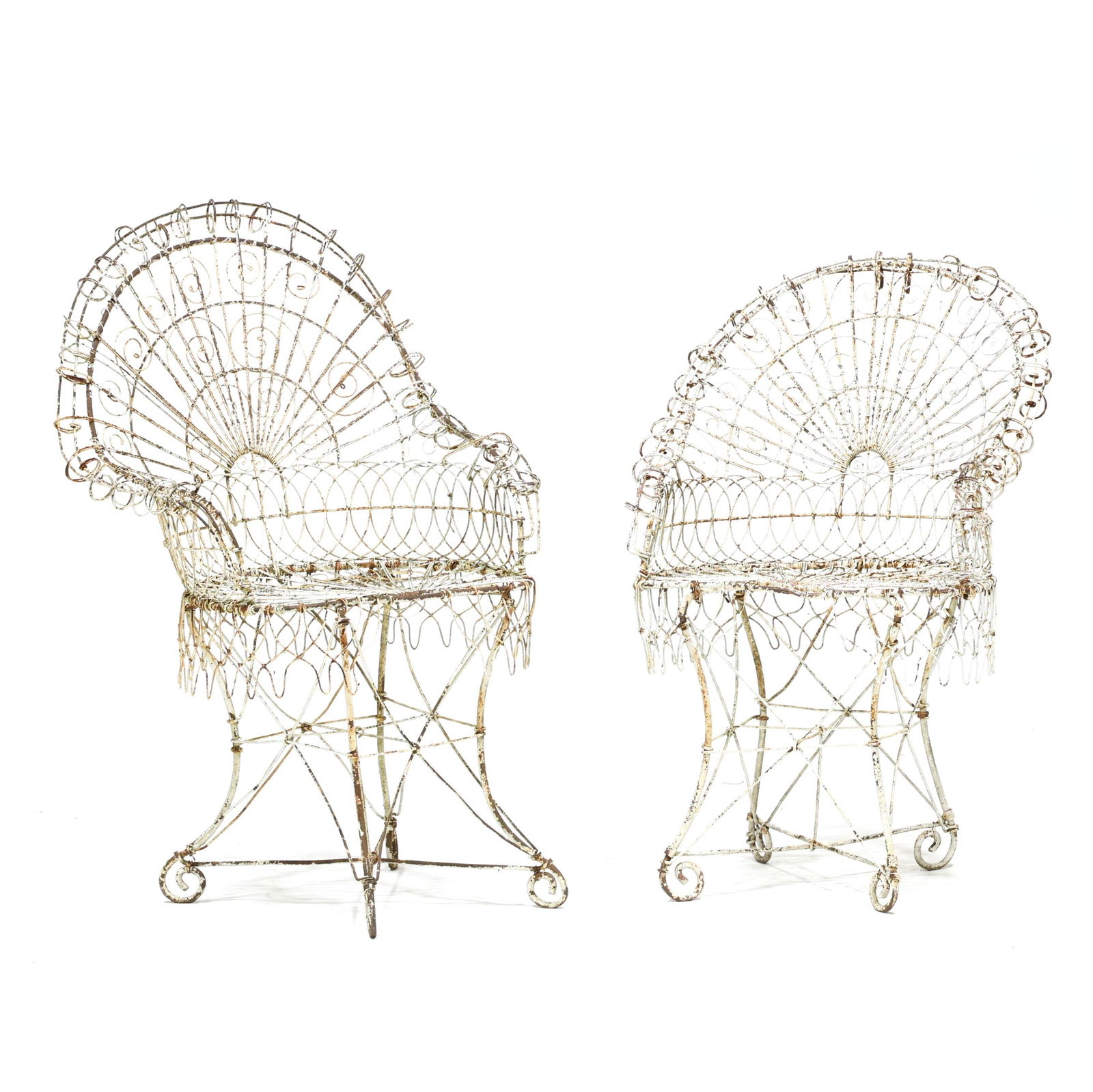 Pair of Victorian Wirework Garden Chairs (1 of 9)