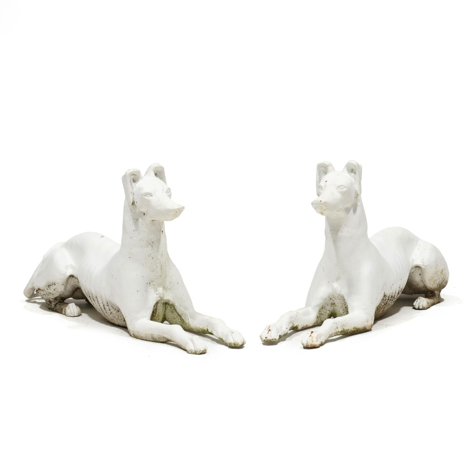 Pair of Life-Size Cast Iron Recumbent Whippets (1 of 5)