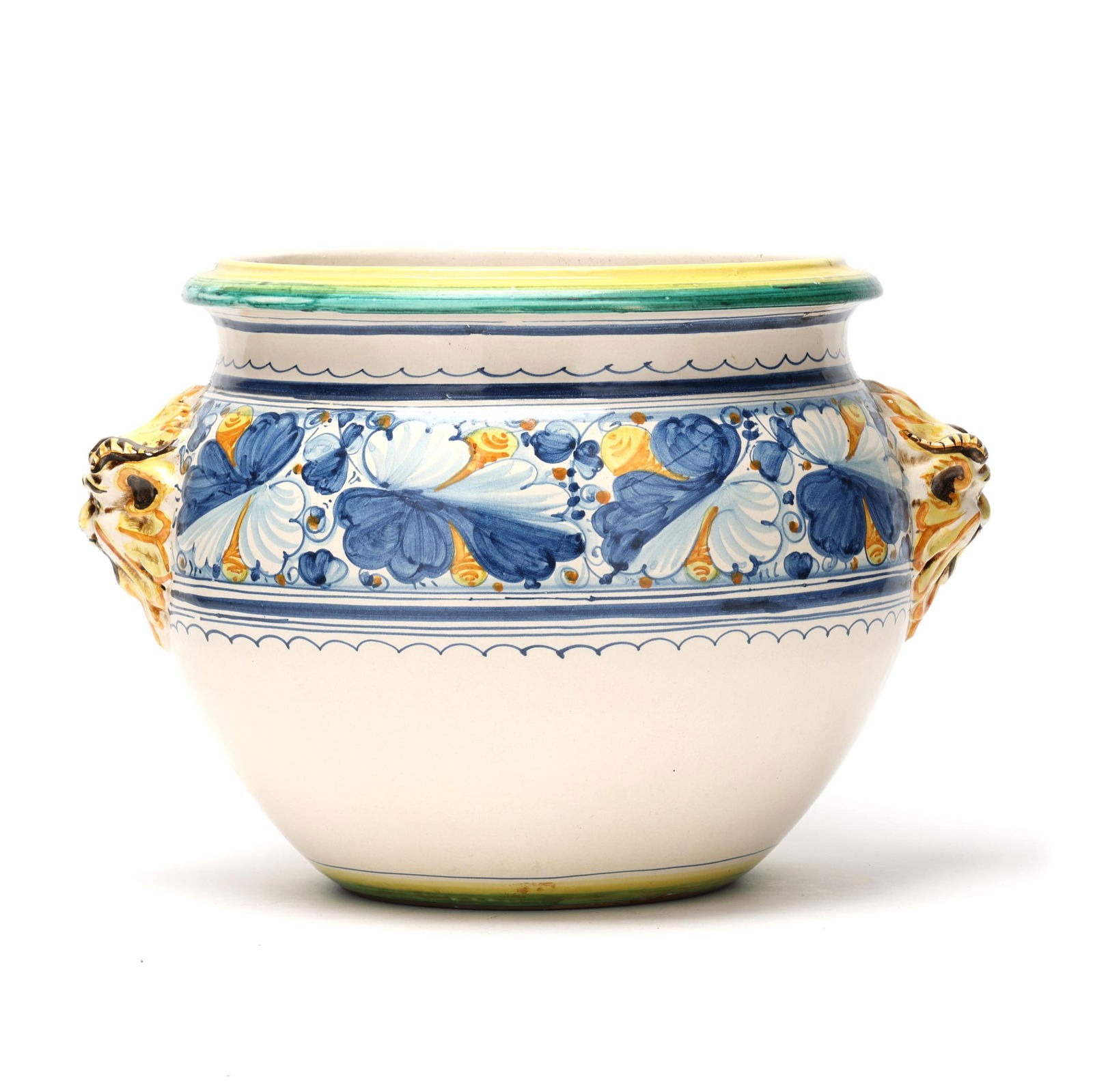 Italian Faience Jardiniere with Mask Handles (1 of 7)