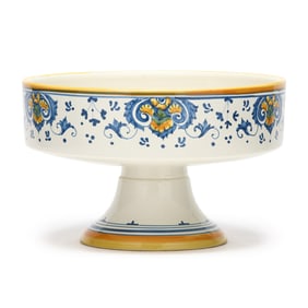 Large Vintage Faience Footed Centerpiece Bowl