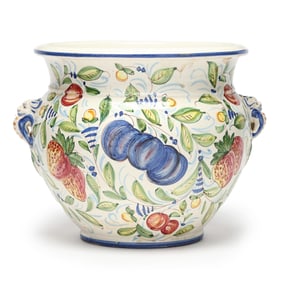 Vintage Italian Faience Floor Vase