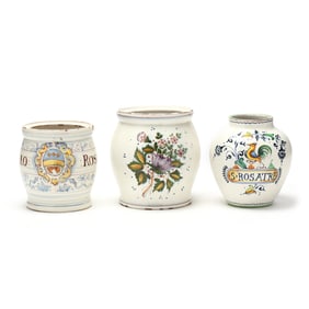 Three Italian Faience Apothecary Jars